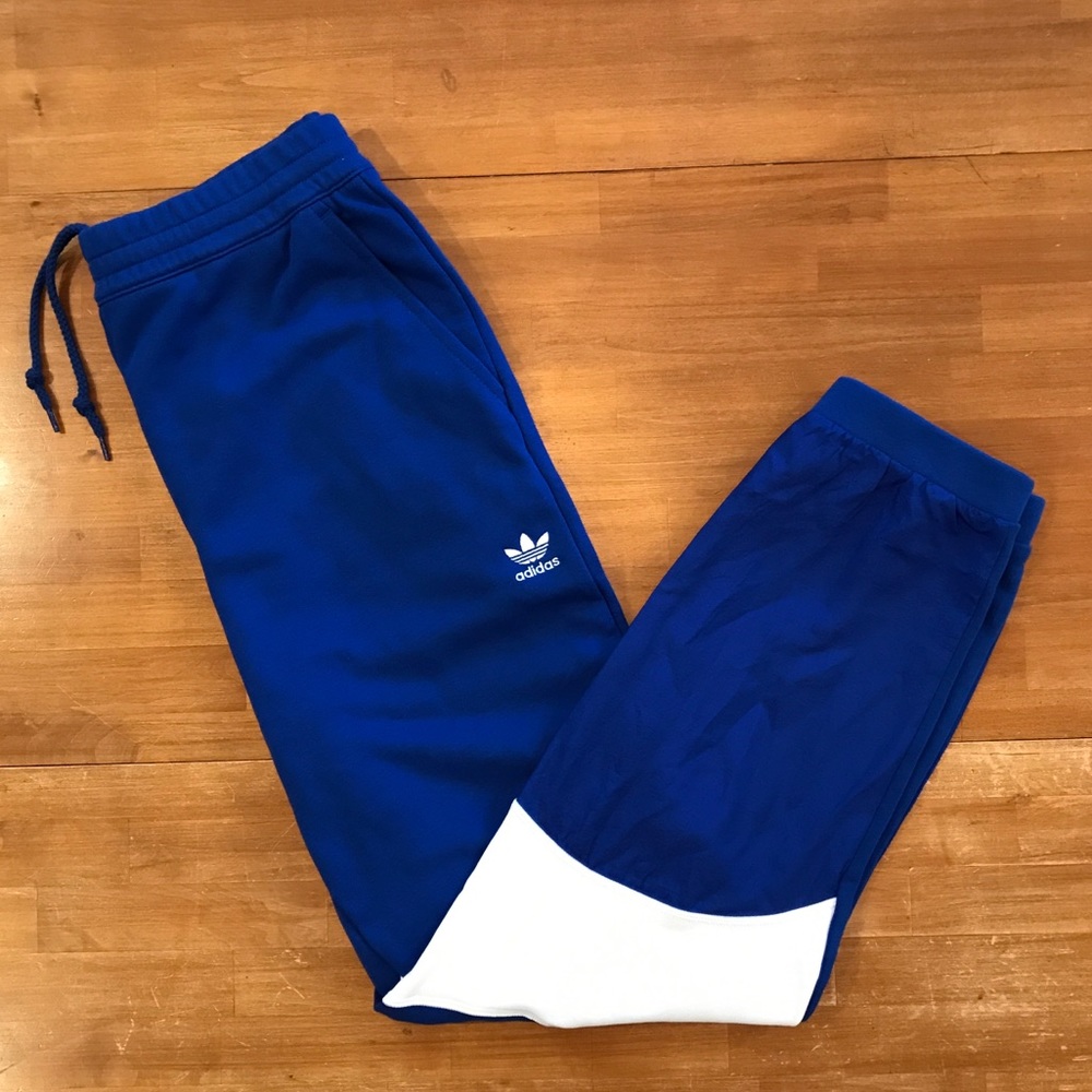 ADIDAS French Terry Cotton Blue Track Pants